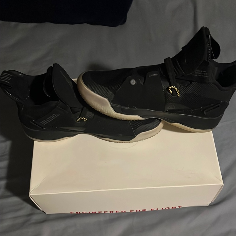 Jordan Black High-Top Sneakers with Leather Upper.  Jordan XXXIII (33’s)